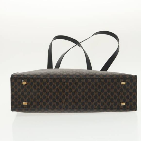 CELINE Macadam Canvas Shoulder Bag Pvc Leather Black Gold - Picture 9 of 12